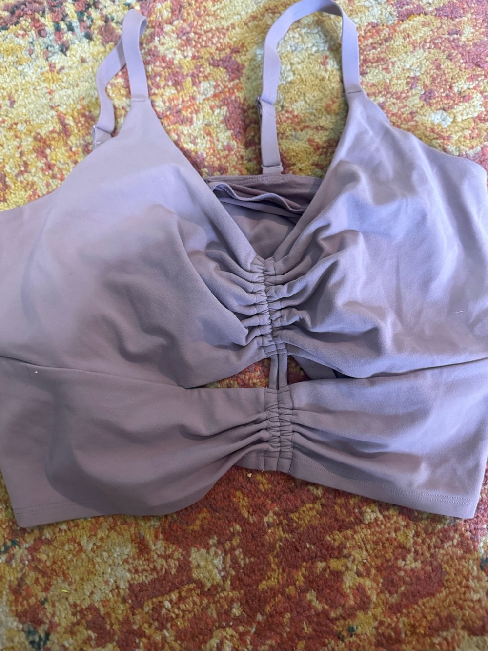 Athleta Lavender Ruched Sports Bra